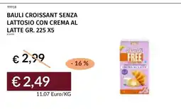 Prezzemolo e Vitale Bauli croissant senza lattosio con crema al latte offerta