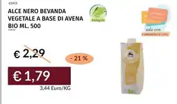 Prezzemolo e Vitale Alce Nero bevanda vegetale a base di avena bio offerta