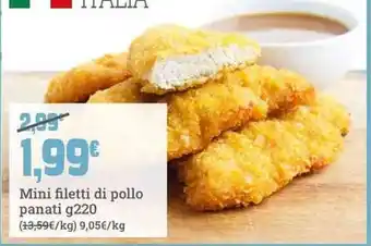 Mini filetti di pollo panati g220