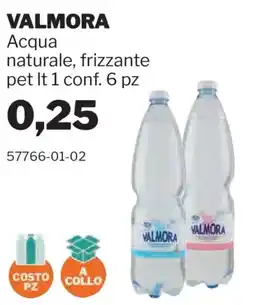 GrosMarket Acqua naturale, frizzante Valmora offerta