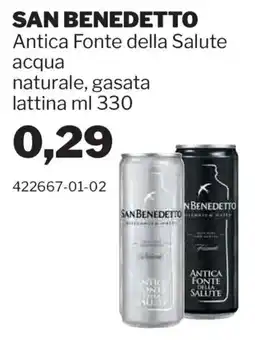 GrosMarket San Benedetto acqua naturale, gasata offerta