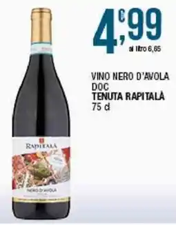 Sidis Vino Nero d'Avola DOC Tenuta Rapitalà offerta