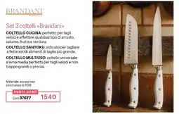 Stanhome Set 3 coltelli Brandani offerta