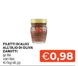 Mercatò Filetti di alici all'olio di oliva Zarotti offerta