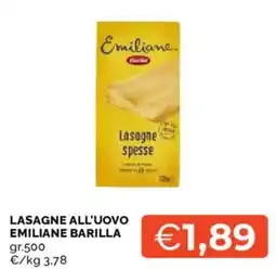 Mercatò Lasagne all'uovo Emiliane Barilla offerta