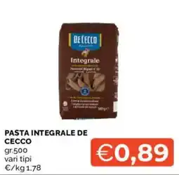 Mercatò Pasta integrale de cecco offerta