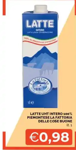 Mercatò Latte UHT intero 100% piemontese la fattoria delle cose buone offerta