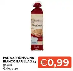 Mercatò Pan Carrè Mulino Bianco Barilla offerta