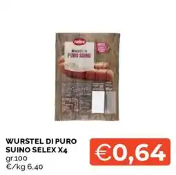 Mercatò Wurstel di puro suino Selex offerta