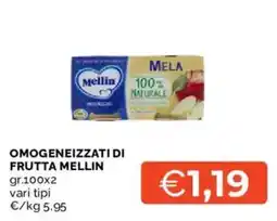 Mercatò Omogeneizzati di frutta Mellin offerta