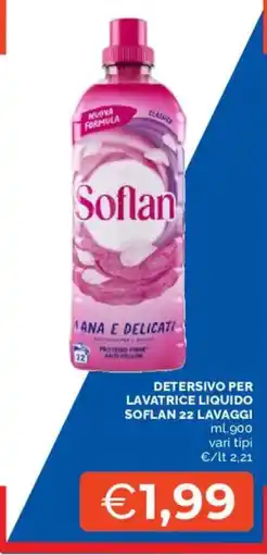 Mercatò Detersivo per lavatrice liquido Soflan 22 lavaggi offerta