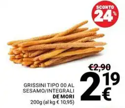 Supermercati Gulliver Grissini tipo 00 al sesamo/integrali de mori offerta