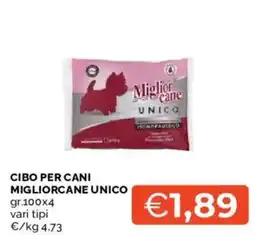 Mercatò Cibo per cani MigliorCane Unico offerta