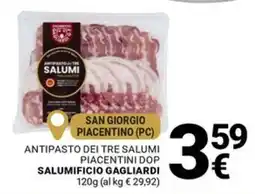 Supermercati Gulliver Antipasto dei tre salumi piacentini dop offerta