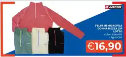 Mercatò Felpa in microfile donna mezza zip Lotto offerta