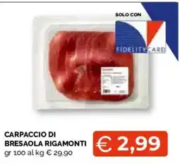Mercatò Extra Carpaccio di bresaola rigamonti offerta