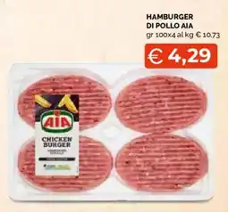 Mercatò Extra Hamburger di pollo AIA offerta