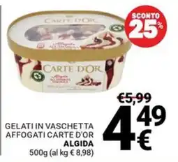Supermercati Gulliver Gelati in vaschetta affogati Carte d'Or Algida offerta