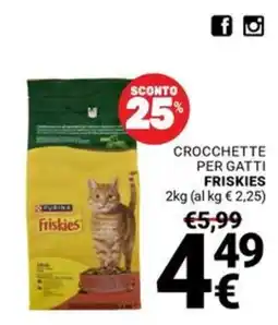 Supermercati Gulliver Crocchette per gatti Friskies offerta