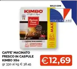 Mercatò Extra Caffè macinato fresco in capsule Kimbo X60 offerta