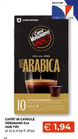 Mercatò Extra Caffè in capsule Vergnano offerta