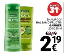 Supermercati Gulliver Shampoo/balsamo Fructis Garnier offerta