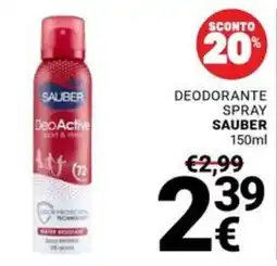 Supermercati Gulliver DeoActive spray Sauber offerta