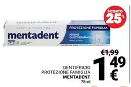 Supermercati Gulliver Dentifricio protezione famiglia Mentadent offerta