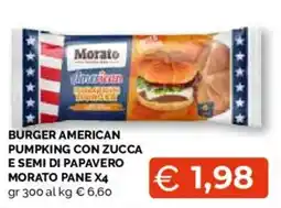 Mercatò Extra Burger American Pumpking con zucca e semi di papavero Morato pane offerta