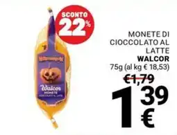 Supermercati Gulliver Monete di cioccolato al latte Walcor offerta