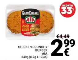 Supermercati Gulliver Chicken crunchy burger Aia offerta