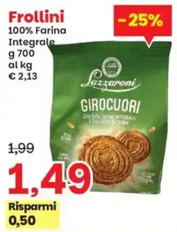 Prix Quality Frollini Lazzaroni Girocuori offerta