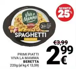 Supermercati Gulliver Spaghetti carbonara Viva la mamma Beretta offerta