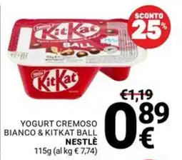 Supermercati Gulliver Yogurt cremoso bianco & KitKat ball Nestlé offerta