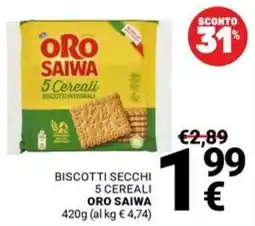 Supermercati Gulliver Biscotti secchi 5 cereali Oro Saiwa offerta