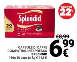 Supermercati Gulliver Capsule di caffè compatibili Nespresso Splendid offerta