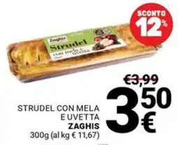 Supermercati Gulliver Strudel con mela e uvetta Zaghis offerta