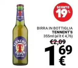 Supermercati Gulliver Birra in bottiglia Tennent's Super offerta