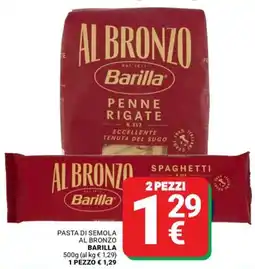 Supermercati Gulliver Pasta di semola al bronzo Barilla offerta