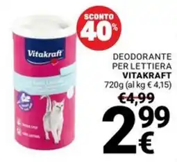 Supermercati Gulliver Deodorante per lettiera Vitakraft offerta
