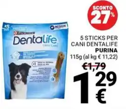 Supermercati Gulliver Sticks per cani Dentalife Purina offerta