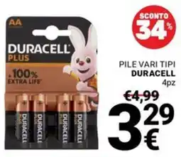 Supermercati Gulliver Pile vari tipi Duracell offerta