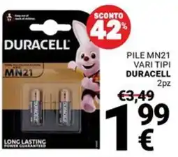 Supermercati Gulliver Pile MN21 Duracell offerta