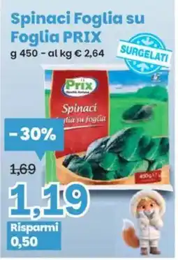 Prix Quality Spinaci Foglia su Foglia Prix offerta