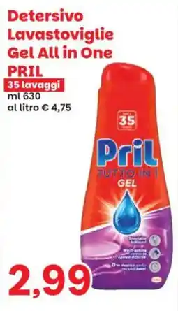 Prix Quality Detersivo Lavastoviglie Gel All in One Pril offerta