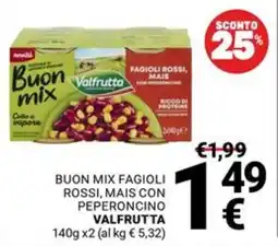 Supermercati Gulliver Buon mix fagioli rossi, mais con peperoncino Valfrutta offerta