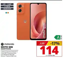 Comet Motorola Moto G06 Smartphone offerta