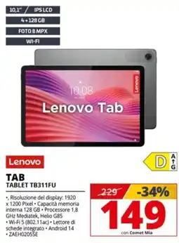 Comet Lenovo Tab Tablet TB311FU offerta