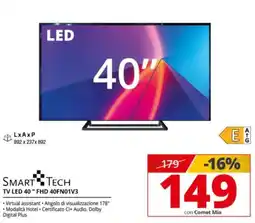 Comet Smart Tech TV LED 40 " FHD offerta