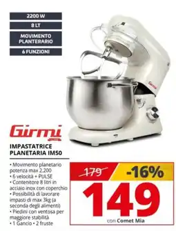 Comet Girmi impastatrice planetaria IM50 offerta
